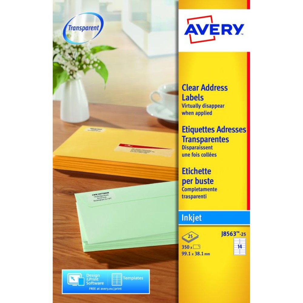averyinkjetaddresslabels16persheetclear(packof400)